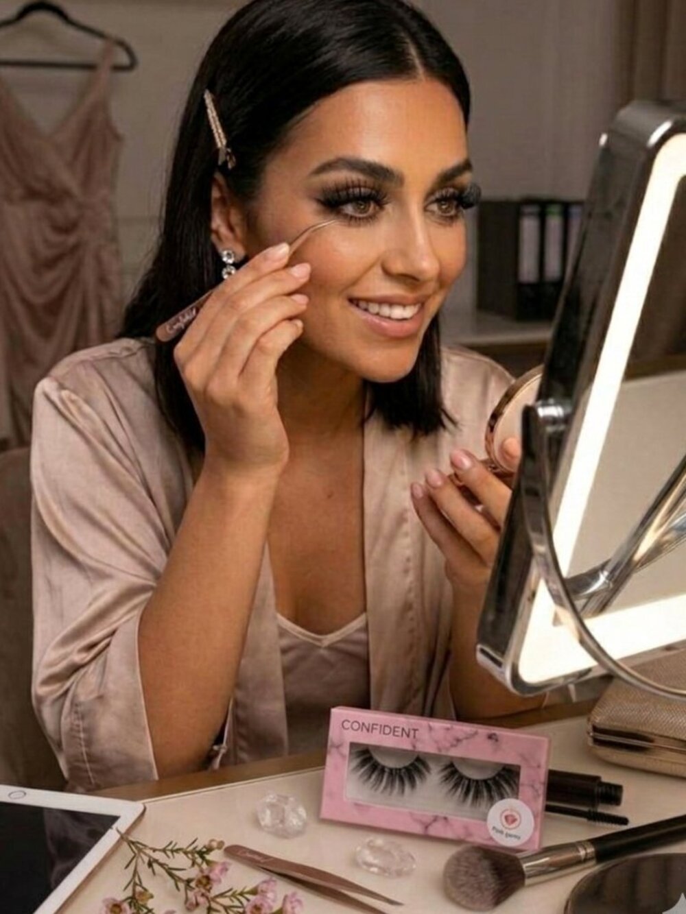 Confident 100% Mink Lashes Full Volume Wispy Glam Reusable up to 10 wears